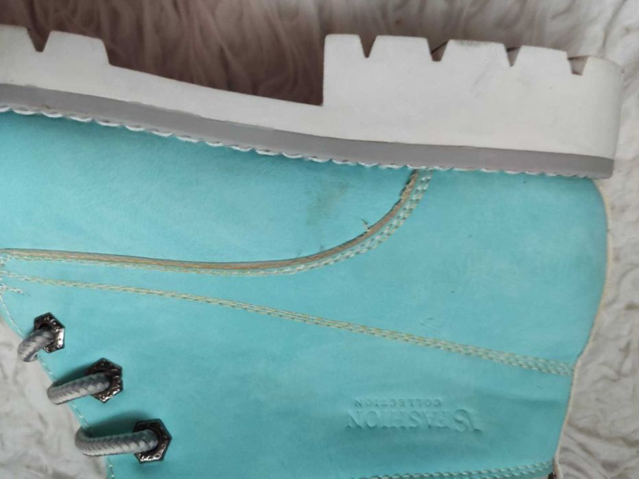 Turkusowe buty damskie zimowe / trapery,  41, Vices New Collection