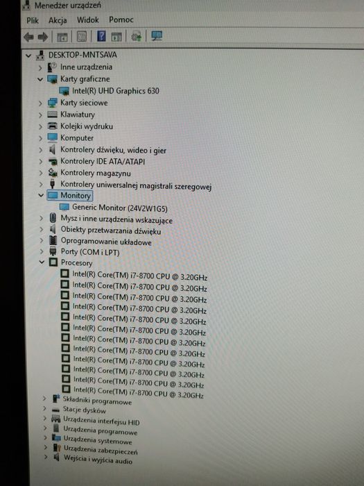 Intel i7 8700, 16 gb ram, SSD 500 gb, HDD 2TB