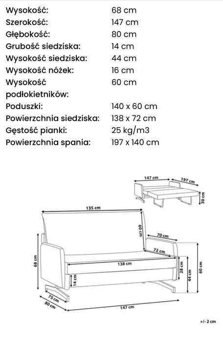 Rozkladana kanapa Beliani