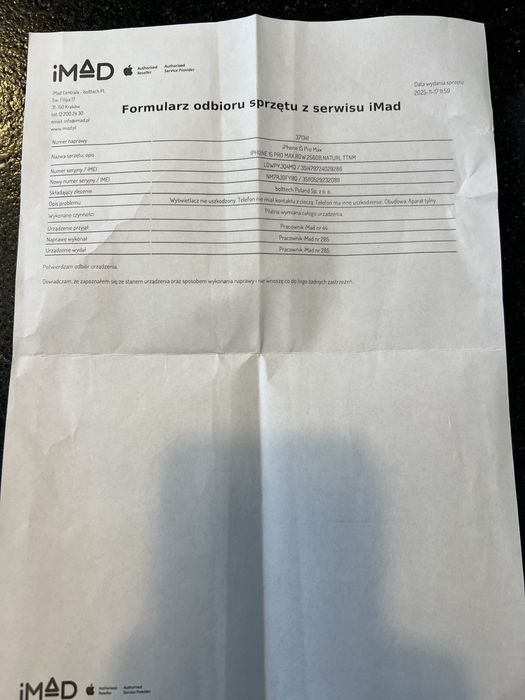 Iphone 15 pro max 256 GB srebrny