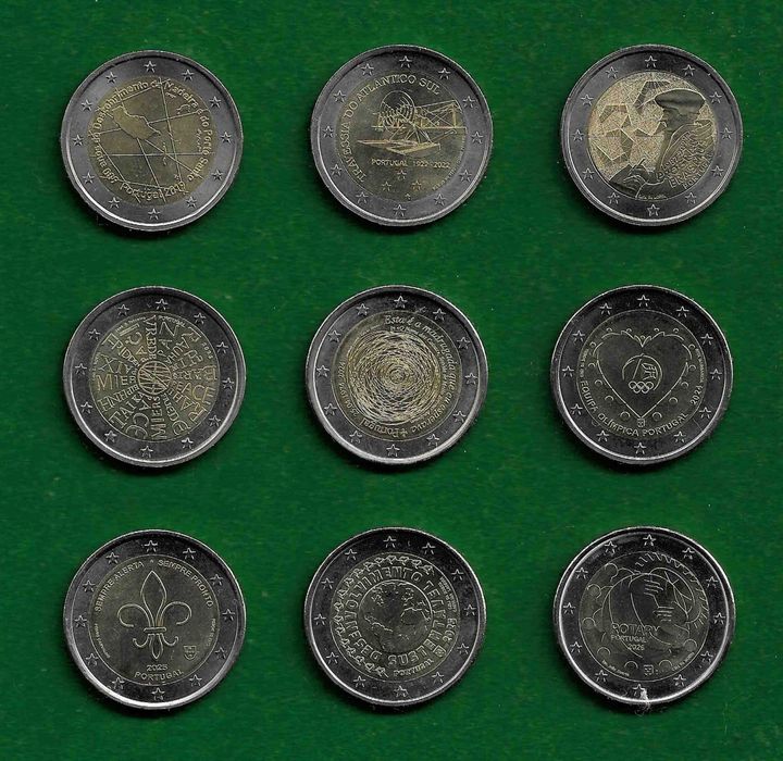 10 Moedas Comemorativas de 2 Euros - PORTUGAL