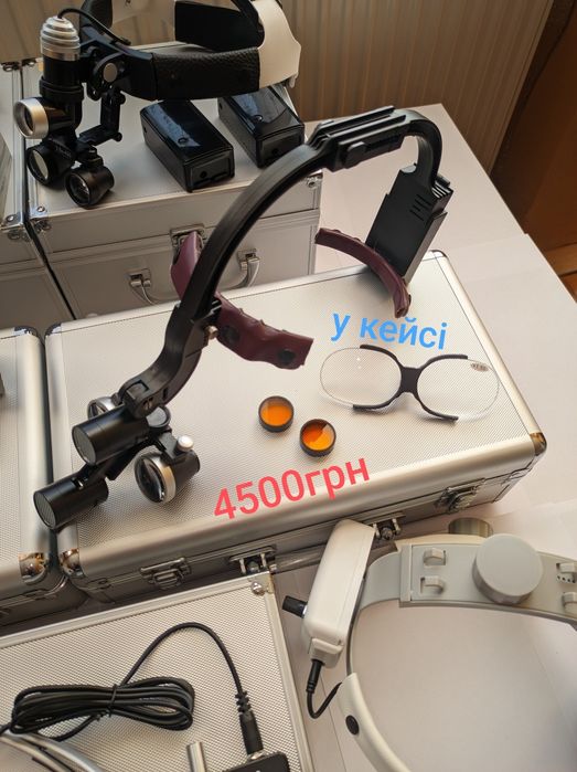 Стоматологічні бінокуляри 3.5Х з підсвіткою, бинокулярные линзы стомат