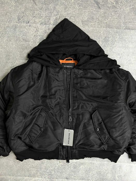 Бомбер Balenciaga черный куртка чорна курточка opium капюшон зіпка M L