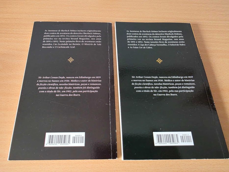 2 livros das Aventuras de Sherlock Holmes de Sir Arthur Conan Doyle