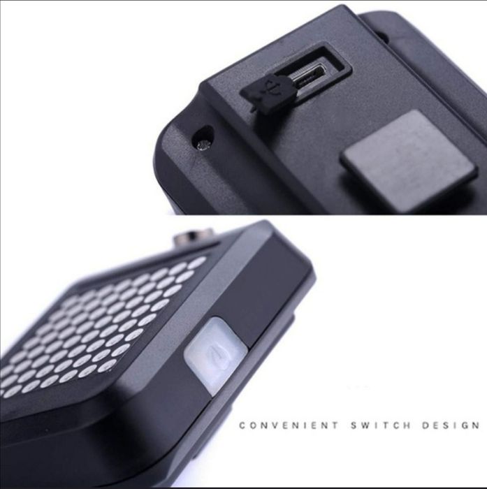 Led inteligent bike pisca, stop - presença   carrega usb