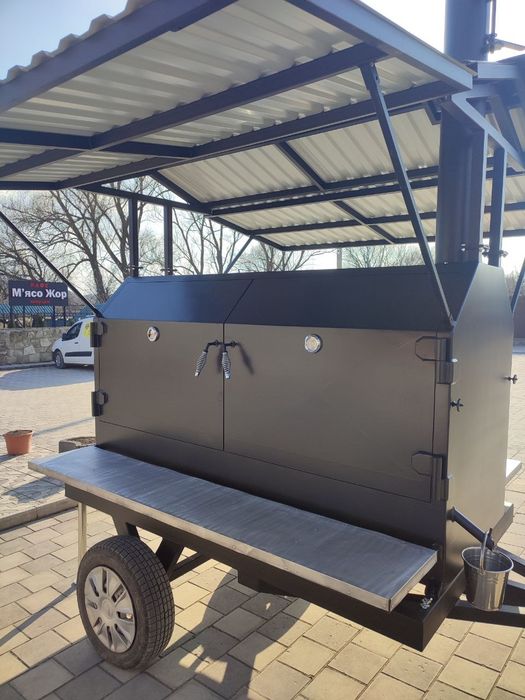 Бочка барбекю гриль BBQ смокер на причепі