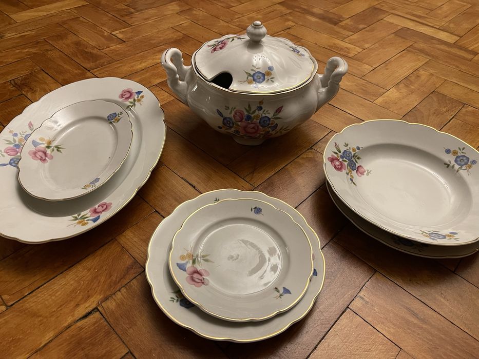 Zestaw serwis porcelanowy Ćmielów feston 6 osobowy