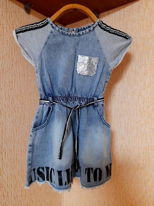 Джинсова сукня на 2-3 роки, 100% котон