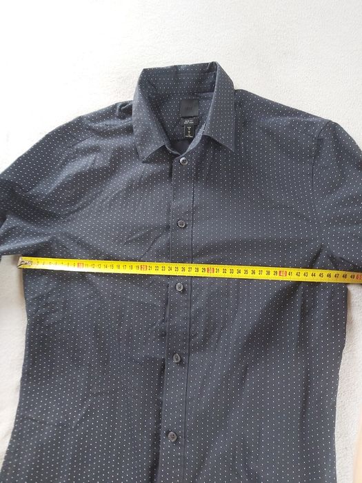 Czarna męska koszula easy iron slim fit r. M H&M