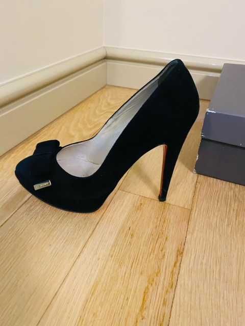 Buty czarne zamszowe szpilki BALDOWSKI - rozm. 36-37