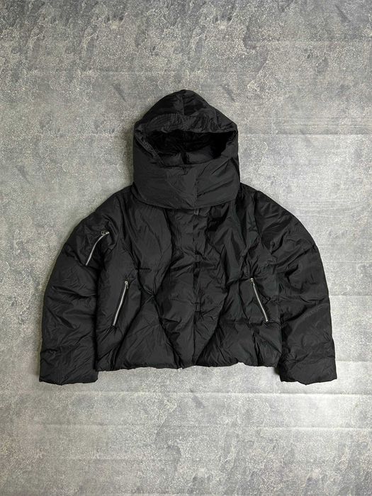 Куртка JACKET BLACK puffer капюшон чорна пуховик курточка черная L S M