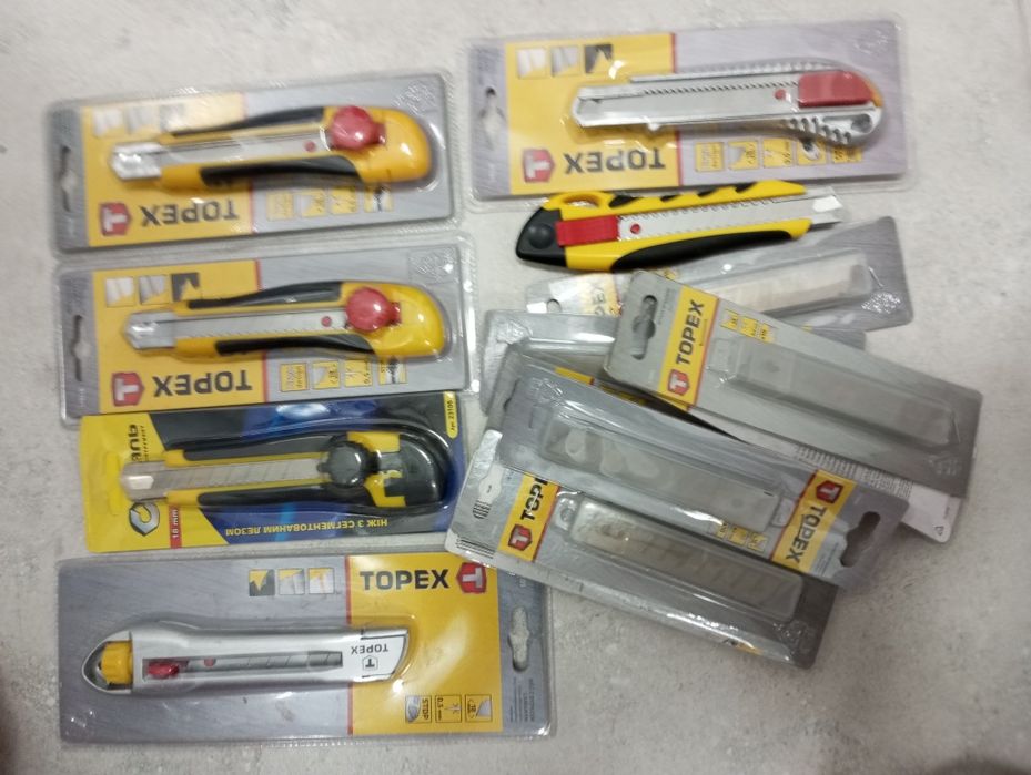 Ножі Леза  канцелярські Топекс .  Олівці