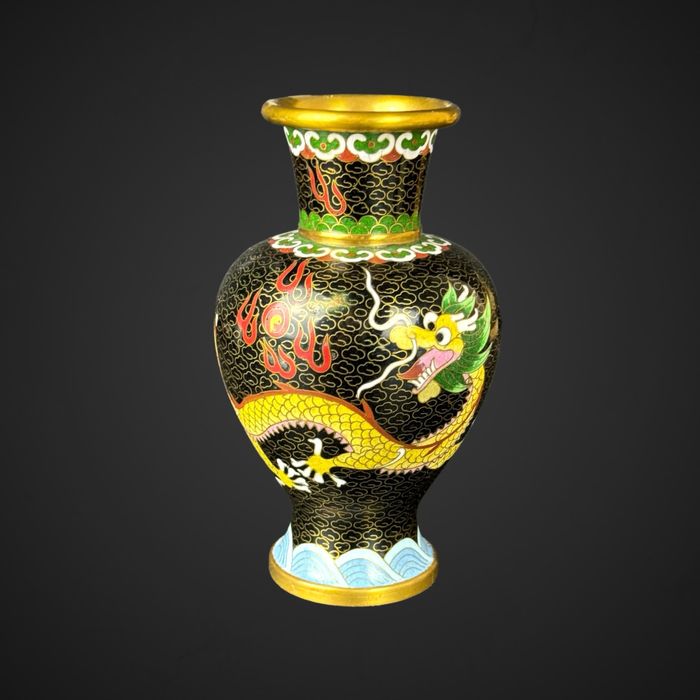 Wazon emalia cloisonne smok styl azjatycki chiny B41/61810