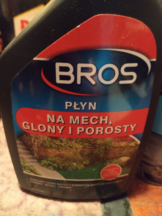 Płyn do dezynfekcji ,Bros na mech i glony, Gładź ,K2 czernidło do gumy