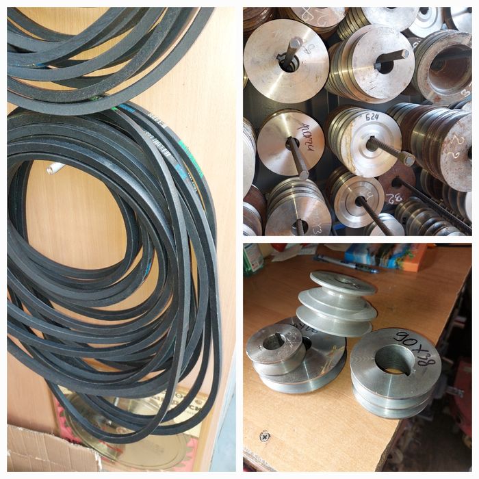 Шківи. Шківи. Ремні до електродвигунів.Ремні.