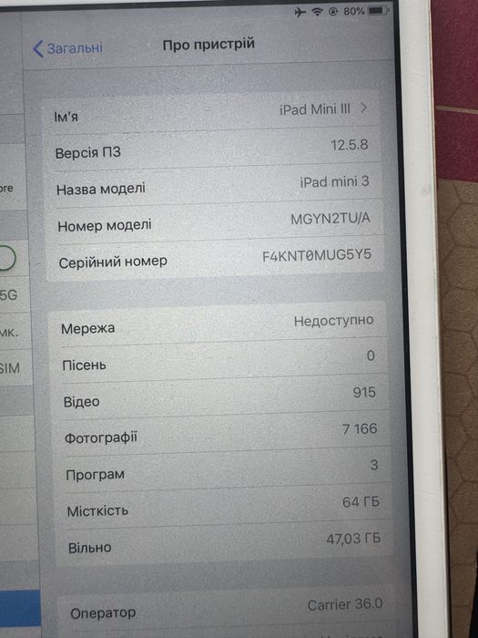 iPad Mini 3 LTE, 64Gb, sim