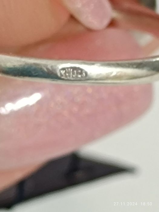 Срібна каблучка з перлинами