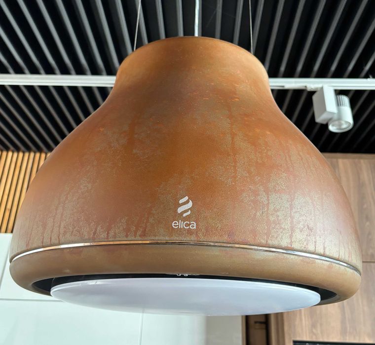 Okap pochłaniacz Elica Shining LED powystawowy outlet loft nad wyspę