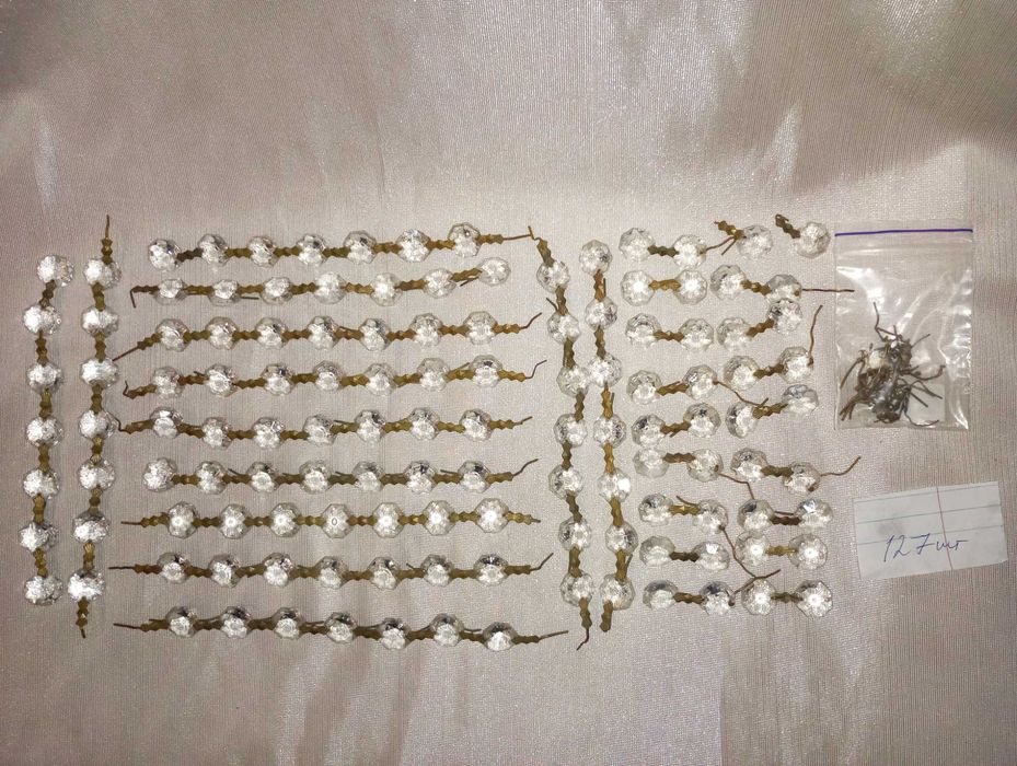 127 шт хрустальные подвески стекляшки люстры бра Чехия Bohemia одним