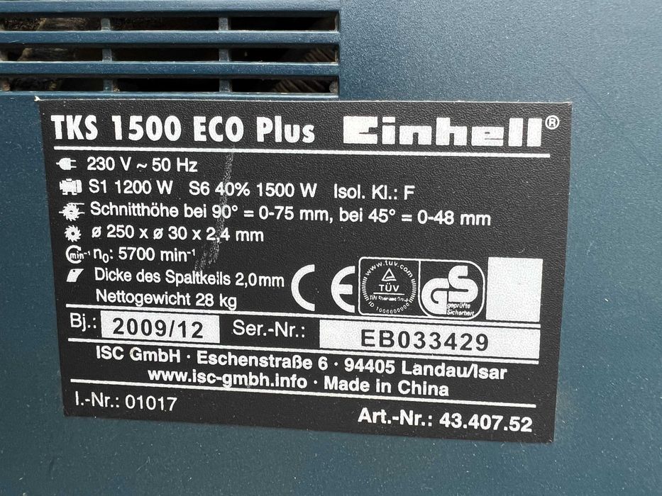 Piła stołowa krajzega einhell TKS 1500 eco