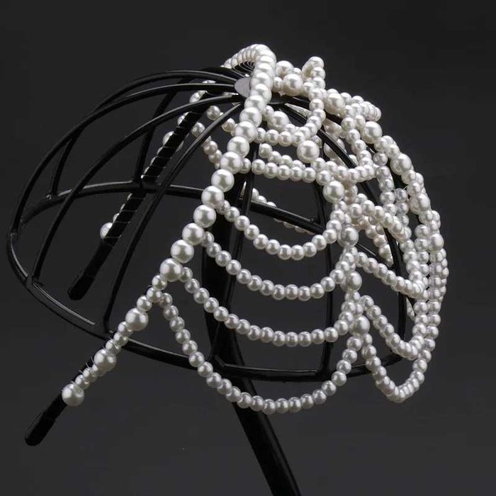 Обруч обідок із штучними перлинами