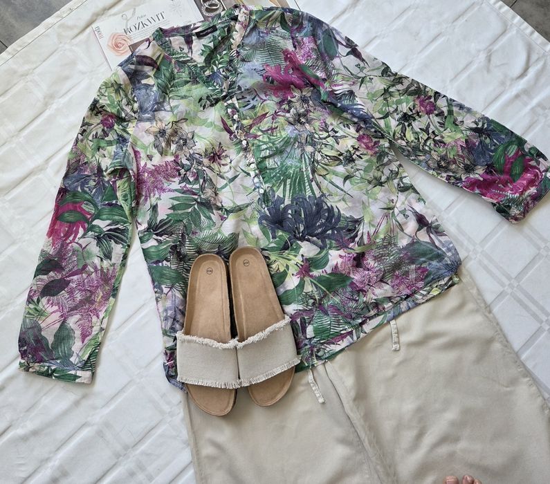 Viralowa bluzka damska marki Woman by Tchibo w kwiaty boho rozmiar  40/42