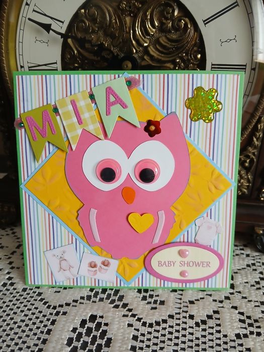 Kartka na Baby Shower dla dziewczynki