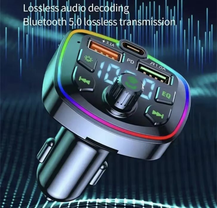Transmiter FM podwójne ładowanie USB
