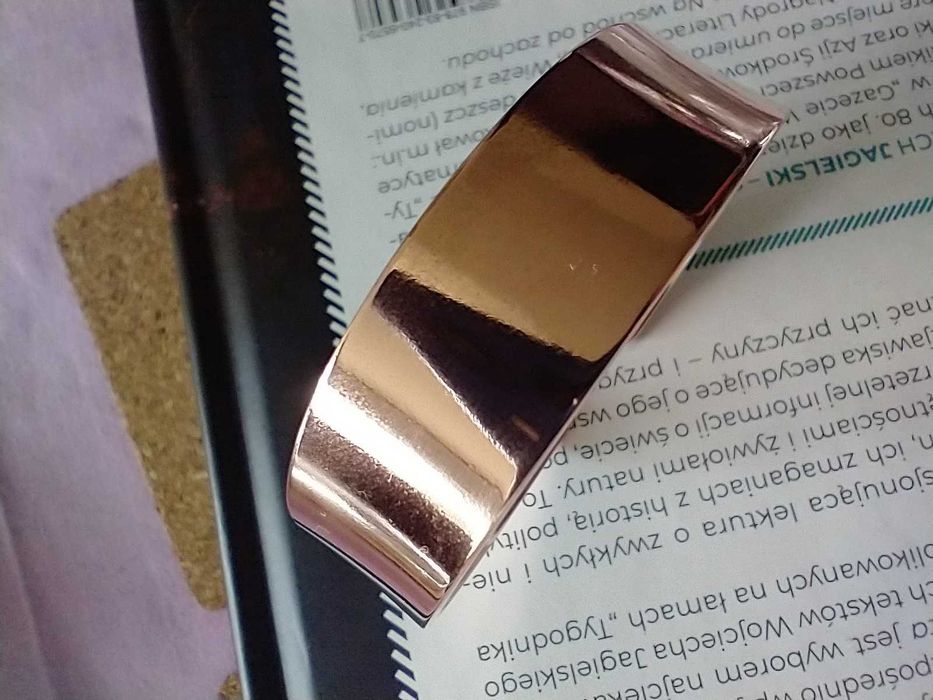 Gładka bransoleta czysta miedź metaloplastyka rękodzieło