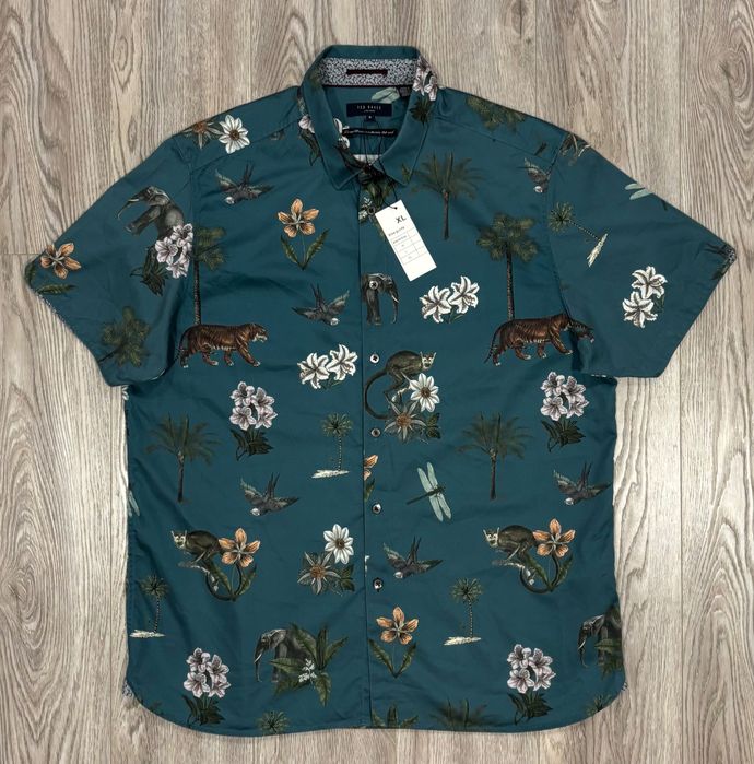 Ted Baker XL Хлопковая Мужская тенниска рубашка сафари бакер ted baker