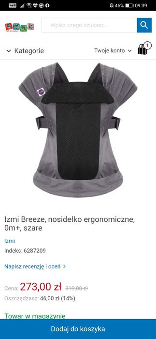 Izmi Breeze nosidełko ergonomiczne 0+