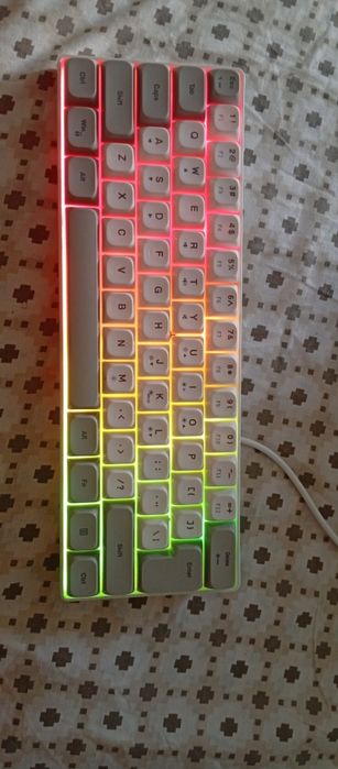 Ігрова клавіатура G70 61 клавіша RGB, біла, USB, стан нової