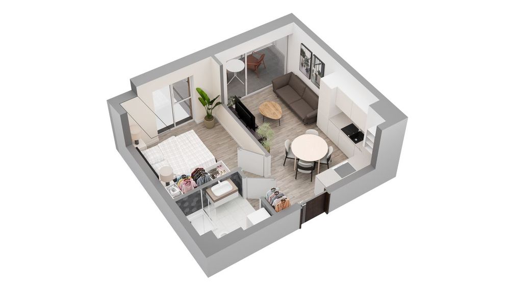 Apartament 32,97 m2 - Jarocin, Warciana C19, BAUKING