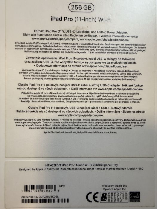 Ipad pro 11     256 gb