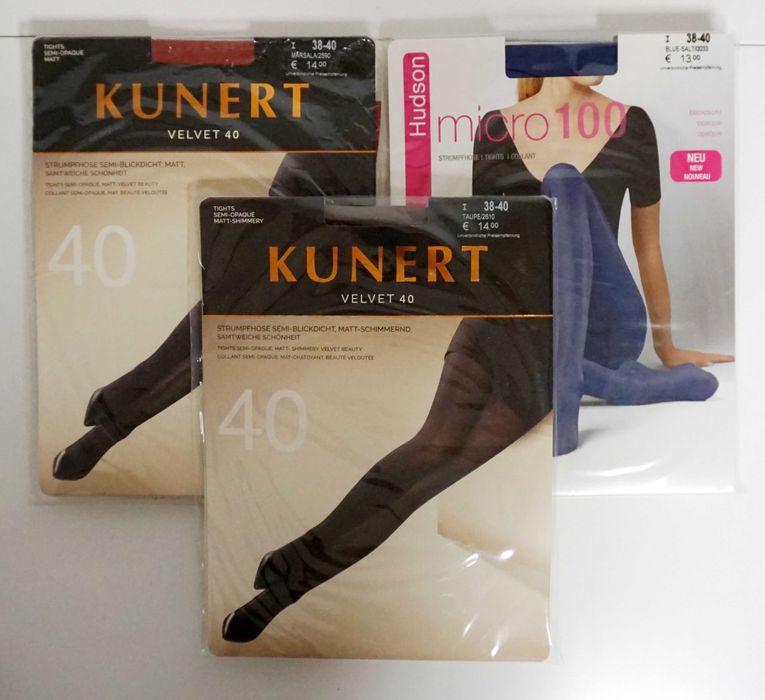 3 PARY Rajstopy Kunert VELVET 40 MICRO 100 Piękne Kolory 1 S 38-40