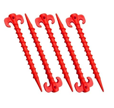Śledzie do namiotu Screw Plastic Peg 19 cm 5 szt - czerwone