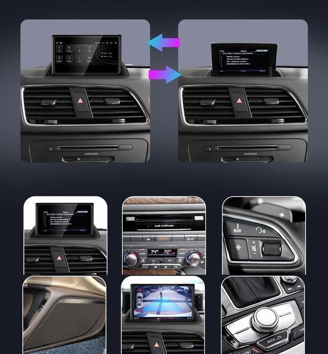 Audi Q3 2012–2018 – Radio Android 15 8” CarPlay Android Auto 4GB/64GB GPS Nawigacja Stacja Multimedialna WiFi Bluetooth DSP 4G LTE PL