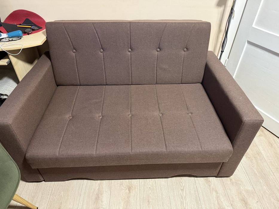 Sofa rozkładana - brązowa