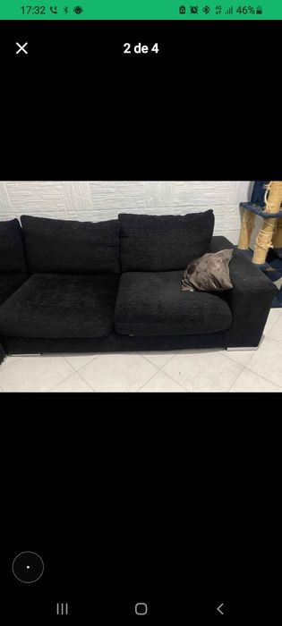 Vendo sofá preto em L
