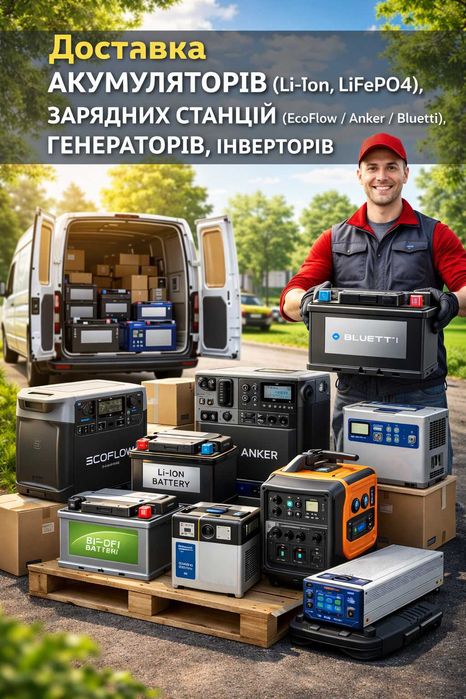 Доставка аккамулятора, зарядної станції, генератора інвертора з Європи