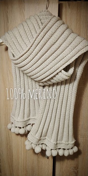 Szalik wełna merino wełniany