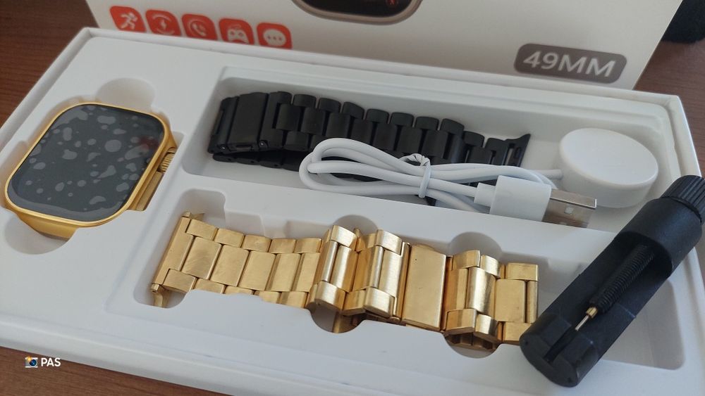 24K Ultra 9 Smartwatch - 2 braceletes de metal Bateria 220mah Ecrã 2.0