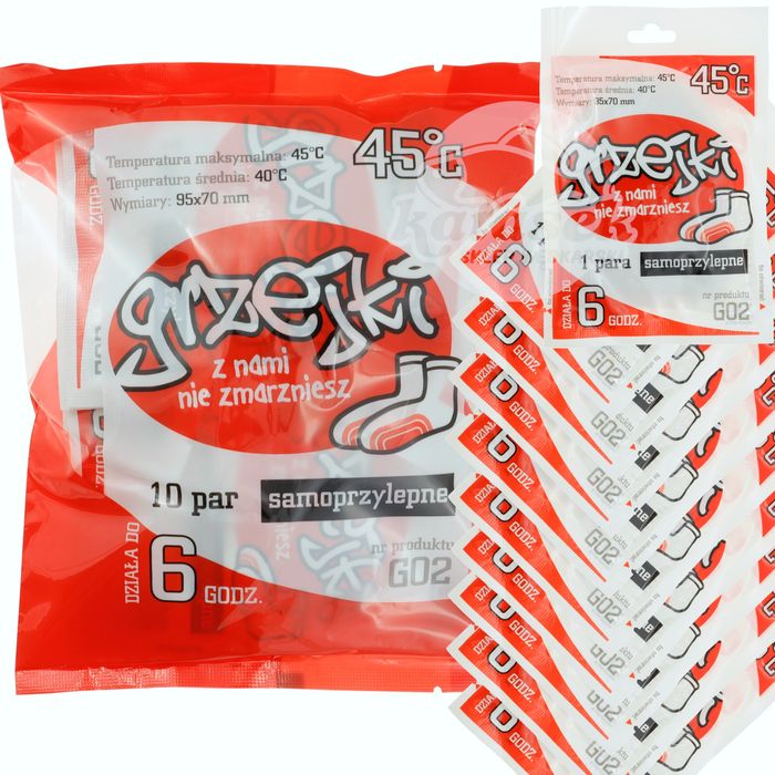 Grzejki ogrzewacze do nóg stóp butów skarpet na sanki spacer 10par