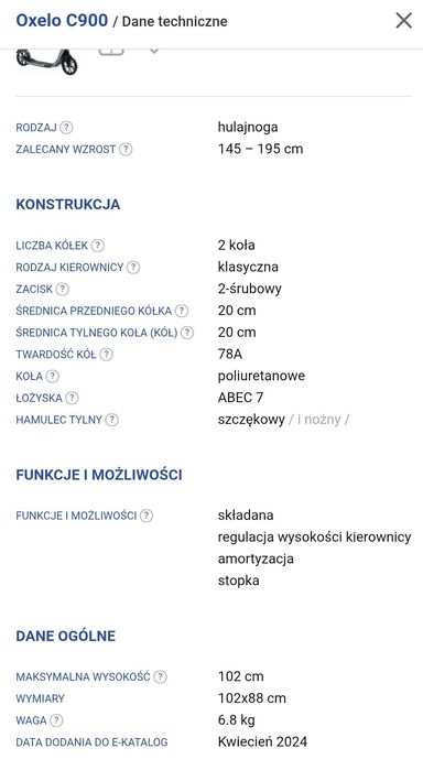 Hulajnoga oxelo C900