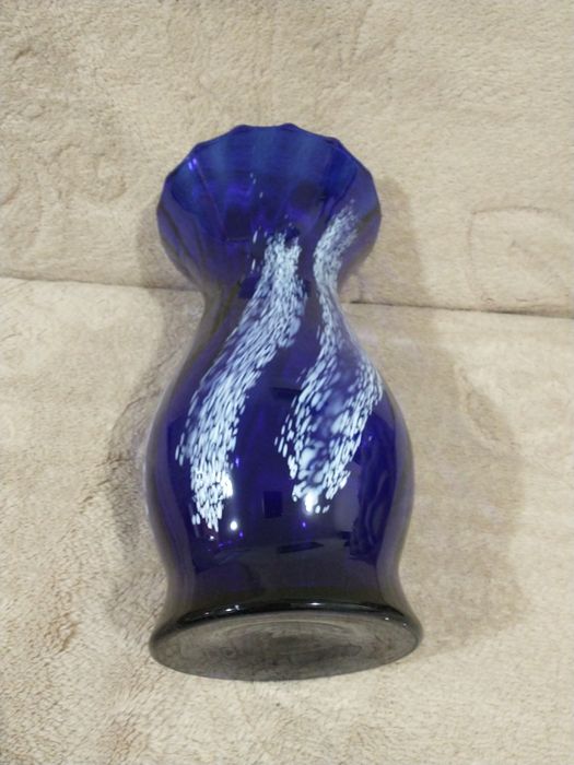 Piękny Wazon Kobaltowy.Huta Szkła Krosno