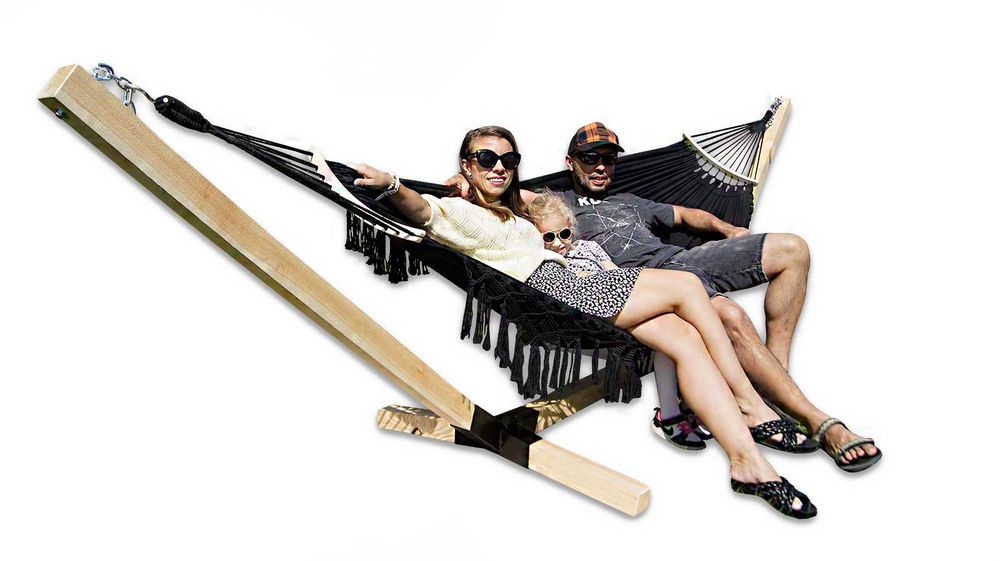 Zestaw Stelaż + Hamak 2os Boho komplet przenośny Comfort Zone 200 KG