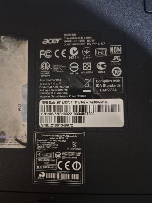 Acer Travelmate 5744
