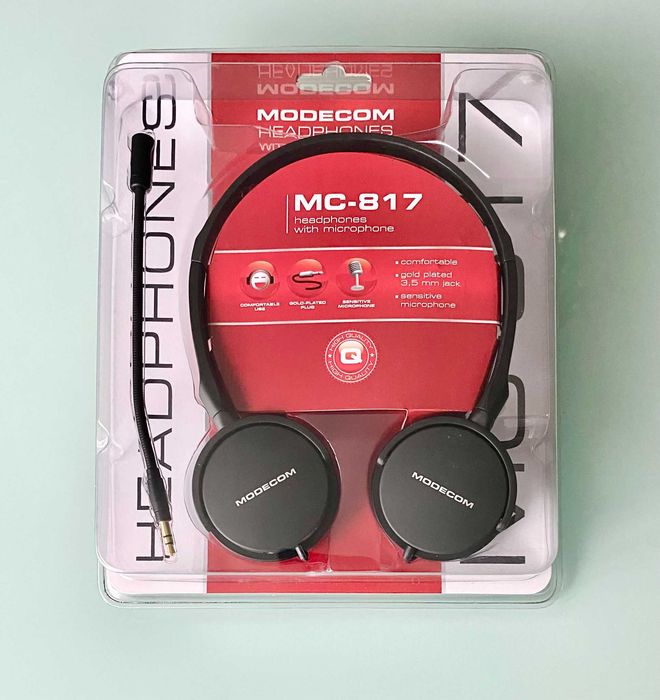 Słuchawki przewodowe z mikrofonem MODECOM MC-817 (NOWE)