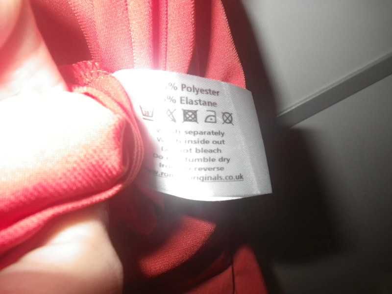 Roman pomarańczowa lejąca sukienka z wyciętymi rękawkami r 16