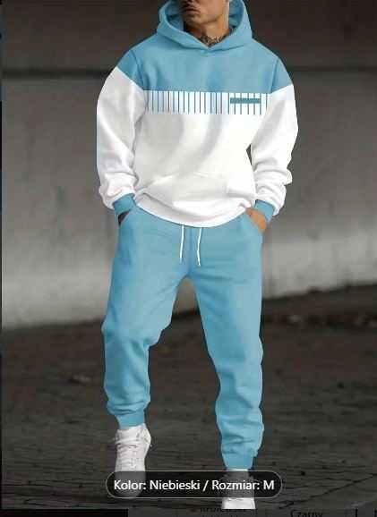 Męski , ciepły zestaw dresowy bluza z kapturem i spodnie R.M